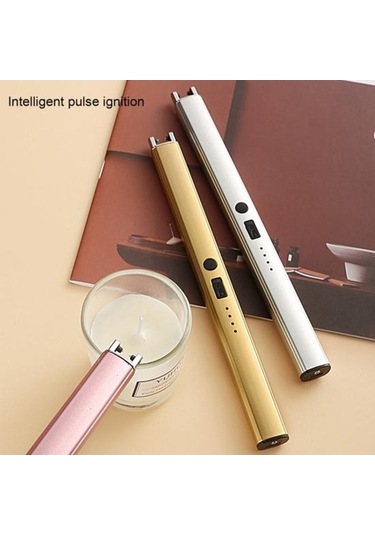 Pazly Rose Gold Darbe Ateşleyici, Çift Emniyet Anahtarlı, Alevsiz, Rüzgar Geçirmez, Usb Şarj Edilebilir, Mutfak Ve Kamp İçin Uygun Çok Renkli