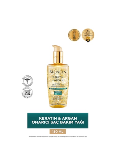 Bioxcin Keratin & Argan Onarıcı Saç Bakım Yağı 150 ml - Yıpranmış Ve Hassas Saçlar