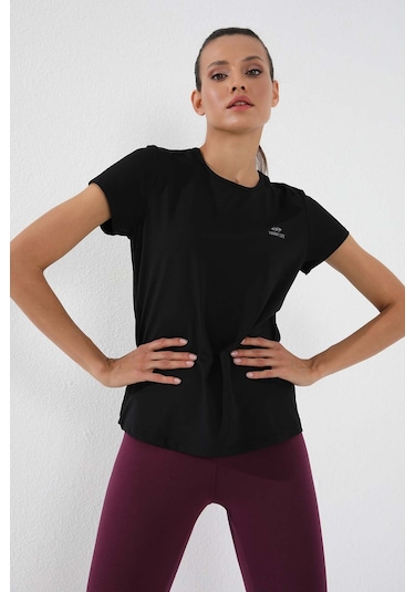 Tommy Life Siyah Basic Kısa Kol Standart Kalıp O Yaka Kadın T-shirt - 97144 Siyah