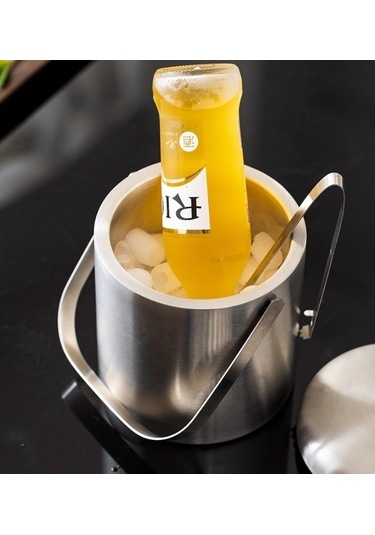 Maoyaya Lichen Taşıma Sapı Çift İzoleli Paslanmaz Çelik Buz Kovası 5lt