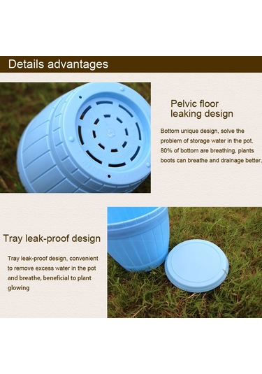 Sones 10 Adet Taklit Ahşap Fıçı Plastik Reçine Saksı Tepsili, Üst Çap: 16cm, Yükseklik: 13.5cm Beyaz