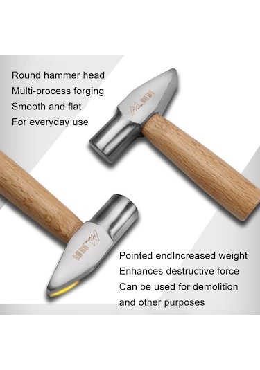 Mytec Orta Gümüşçü Çekiç Aracı Kısa Saplı Küçük Çekiç El Yapımı Yuvarlak Kafa Ördek Gagası Çekiç
