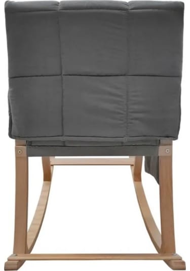 Reyo Paşa Ahşap Sallanan Sandalye, Boyun Yastıklı Çıkartılabilir Kılıflı Minderli Dinlenme Koltuğu Emzirme Koltuğu Açık Gri