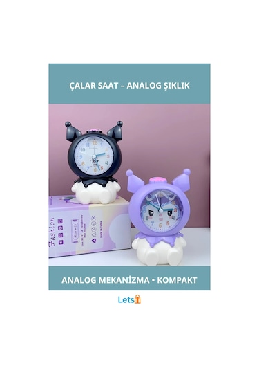 Kuromi Temalı Sevimli Masa Üstü Çalar Saat Çok Renkli