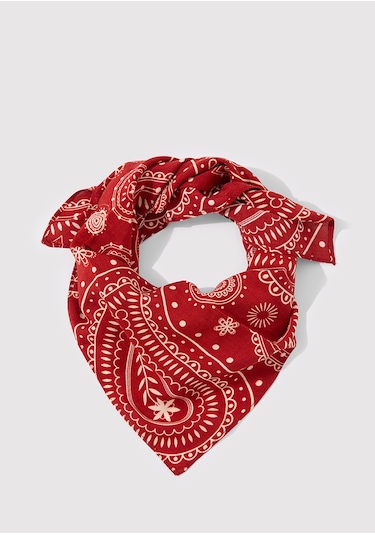 Mavi - Kırmızı Bandana 1912969-10076 Kırmızı