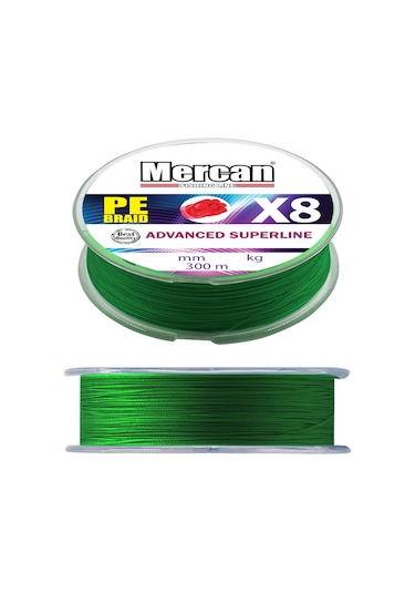 PE Braıd X8 300 M. 1X1 Yeşil Makara Misina