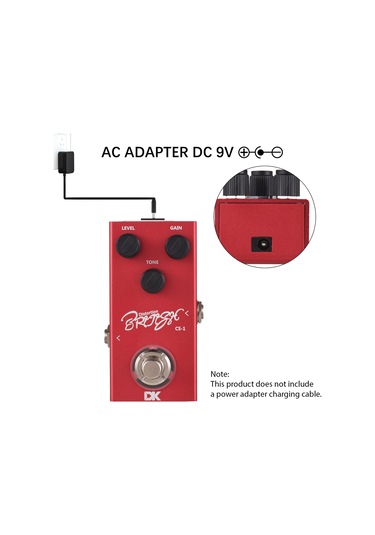 Ruicoo Gitar Efekt Pedalı - Geleneksel Distorsiyon Fonksiyonu, Metal Kasa, 6.35mm Giriş/çıkış, Ton Ve Kazanç Kontrolü
