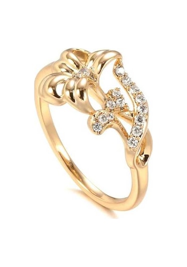 Fastbuy 585 Altın Vintage Düğün Yüzük - Kadınlar İçin Günlük Kullanım & Hediye, 10 Ayar Beyaz Zirkon