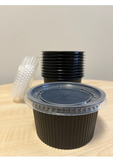 Plastik Federli Çorba Kasesi Kap + Kapak 30'lu