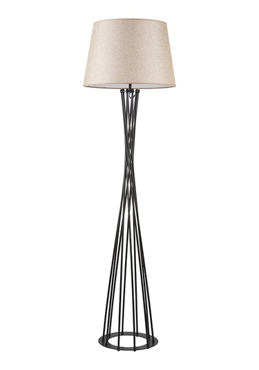 Dylight Retro Lambader Köşe Lambası Siyah Keten Başlık 45cm Başlık