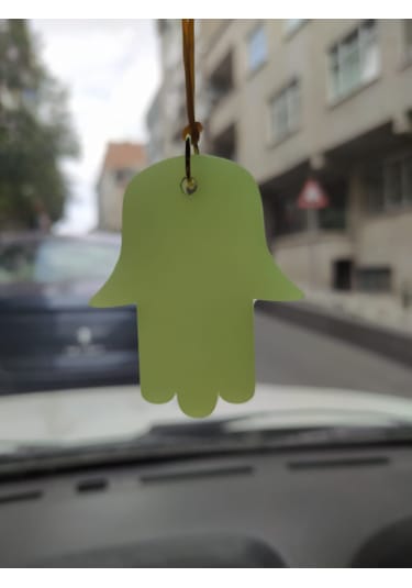 Fatma Ana Eli Karanlıkta Parlayan Fosforlu Dikiz Aynası Asma Süsü 2 Adet Yeşil