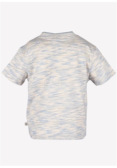 Erkek Çocuk Çizgili Organik Yazlık T-Shirt Mavi