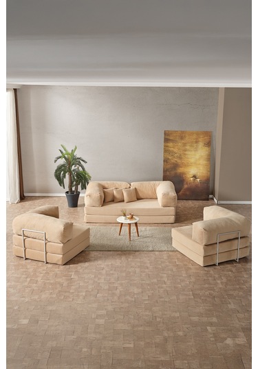 Legom Avanos Aktivite Koltuğu Yatak Olabilen Çok Amaçlı Kanepe Koltuk Takımı Bej Bej