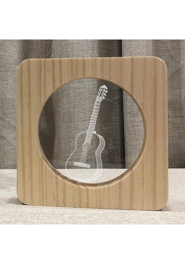 Homyl Usb Düşük Güç Enerji Led Gece Lambası Işık 3d Odun