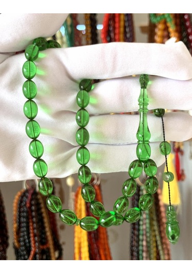 Yeşil Ateş Kehribar Tesbih