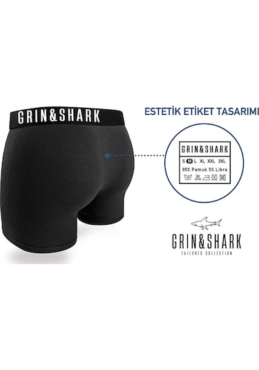 Grınshark Likralı 3'lü Kutu Premium Erkek Boxer Tailored Collection Woody