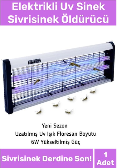 Premium Yükseltmiş Güç Çift Florasan Elektrikli Uv Zincirli Askılı Sinek Sivrisinek Öldürücü 2200v