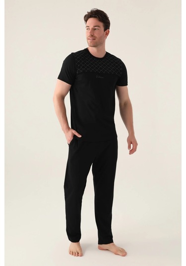 Arnetta 3010 Kısa Kol Erkek Pijama Takım Siyah