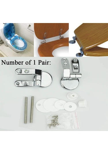 Lebıhmurah Bf1579 2 Çift Klozet Menteşesi Bağlantı Elemanları Ahşap Reçine Klozet Kapakları İçin Yedek Menteşeler Ve Armatürler