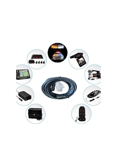 Araç Çakmak Uzatma Kablosu 12-24 Volt 16 Amper 2 X1,5 Mm Ttr Bakır 10 Metre-siyah
