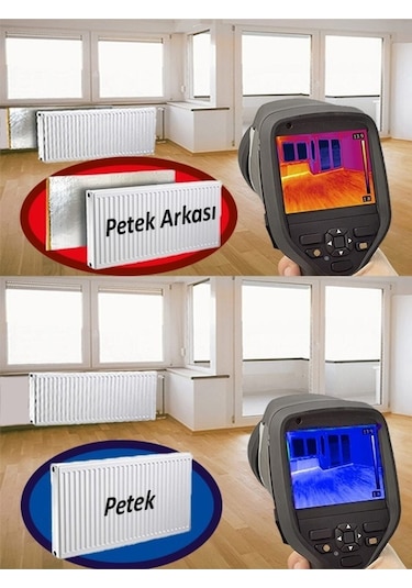 4 Adet Isı Yalıtım Levhası Petek Arkası Kalorifer Arkası Isı Izalasyon Levhası 100cmx50cmx5mm