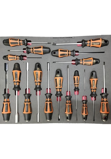 Dorf 17 Parça Tornavida Seti Dolu Eva Seti Takım Arabası İçeriği 48,5cm X 35,5cm