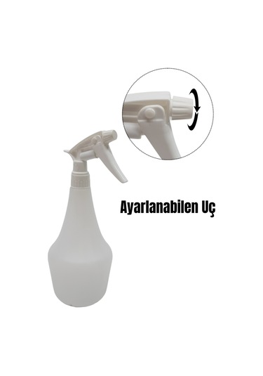 Boş Sprey Şişesi 1lt -beyaz Kimyasala Dayanıklı Boş Fısfıs 4 Adet