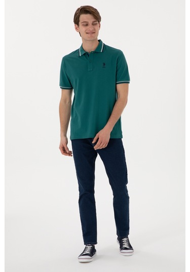 U.s. Polo Assn. Erkek Koyu Yeşil Tişört Basic 50306011-vr101 Dark Eden