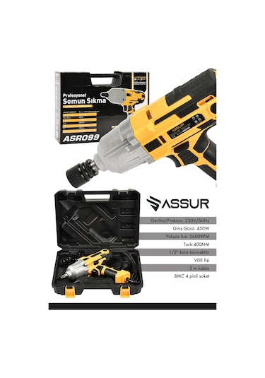 Assur ASR099 450W Elektrikli Somun Sıkma Sarı
