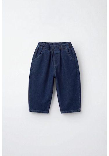 Magu Unisex Çocuk Pamuklu Koyu Lacivert Denim Pantolon