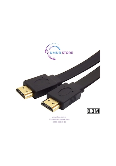 Yassı Flat Slim Hdmı Kablo Uyumlu 4k Full Hd 4k 60hz 2.0 Uyumlu Kablo