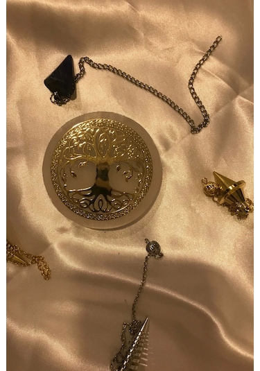 Pandül Sarkaç Doğal Taş Pandül Ve Arındırma Temizleme Doğal Selenit Taşı Pirinç Pandül Melek Taşı Ki