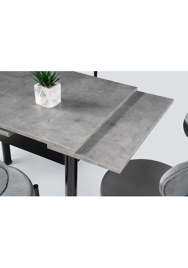 Smart Yandan Açılır Mutfak Masası 60x90cm Siyah Mermer