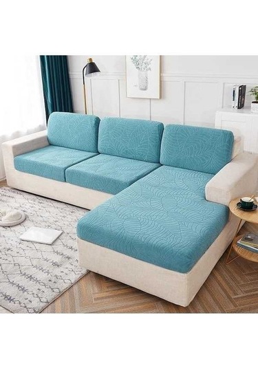 Willowhaven Novahub Göl Mavisi Su Geçirmez Kanepe Koltuk Minderi, Modern Desen, Elastik, Pamuk Ve Polyester Karışımı, Normal Size Xl Göl Mavisi