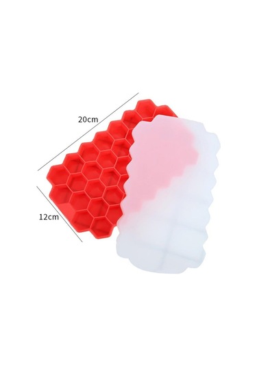 37 Bölmeli Slikon Petek Şeklinde Buz Kalıbı Açık Mavi