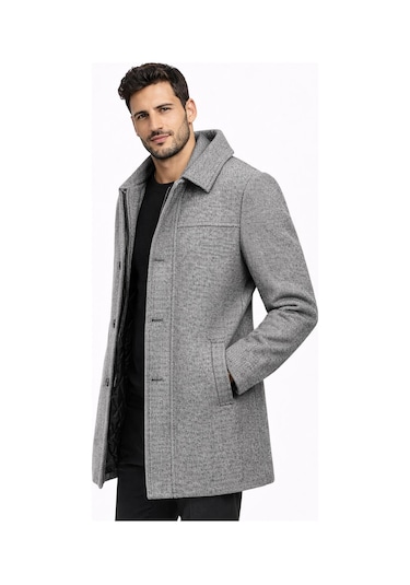 Classics Men Claassics Men Erkek Regular Fit Kaşe Kaban Ceket - 7531 Gri