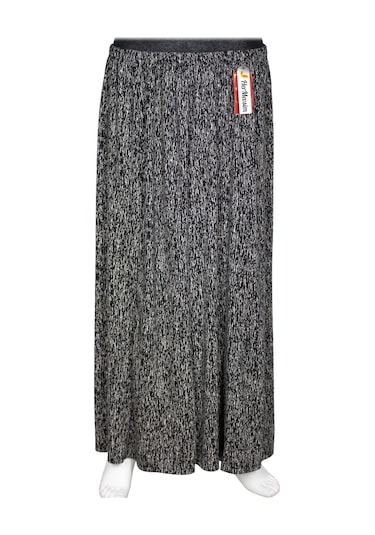 Hesna Kadın Ecem Battal Beden 8 Parça Lastikli Siyah Etek D44 Siyah