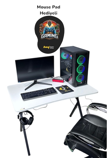 Heygaming2 Profesyonel Oyuncu Masası Beyaz 110 Cm Beyaz - Siyah