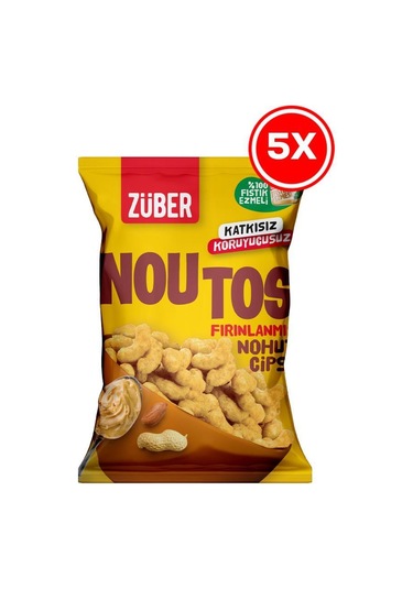 Züber Noutos Nohut Cipsi %100 Fıstık Ezmeli 5 x 55 G