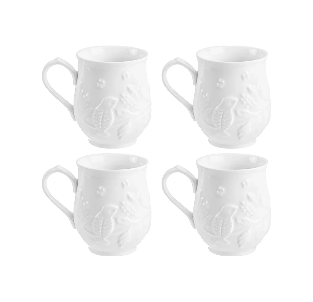 Elan Gallery "dal Üstünde Kuşlar" Bardakları 4 Adet, 350 Ml 28490875 Beyaz