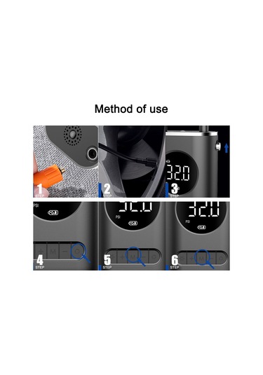 Lemestar Kknoon Akıllı Taşınabilir Şarjlı Hava Pompası: Bisiklet, Araç Ve Motosiklet Lastikleri İçin Led Ekranlı Ve Otomatik Durdurma Özellikli