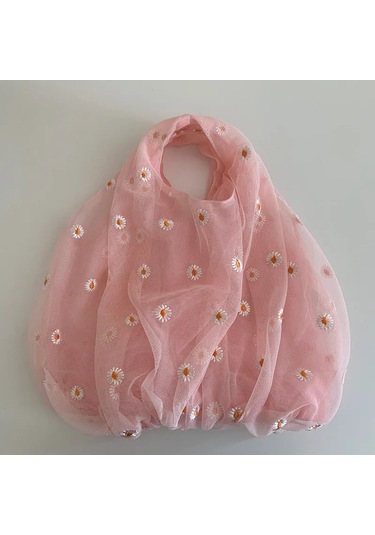 Mary&raptor Kadın Şeffaf Tote Çanta - Papatya Nakışlı, Eko Meyve Ve Dekorasyon İçin Other