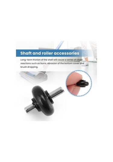 Sointeresting  Elektrikli Süpürge Powerhead'leri İçin 3x Akslar Ve Silindirler Motorlu Başlıklar Küçük Şaft Tekerlekleri Yedek