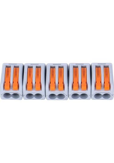 Moveevo 212 Modeli Gri Nylon Hızlı Kablolu Bağlayıcı, 20a Akım, 2 Adetli, Aydınlatma Uyumlu, 20'li Paket