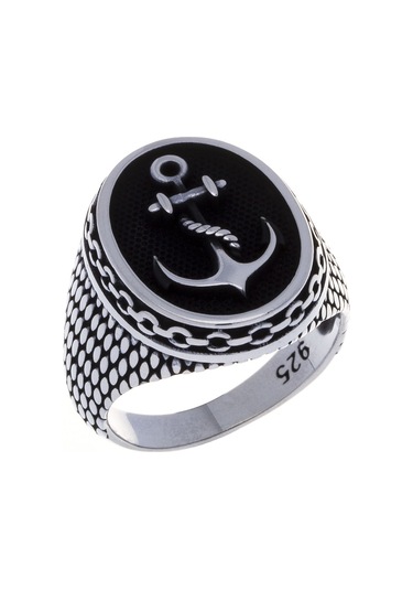 925 Ayar Gümüş Çıpa Model Erkek Yüzük