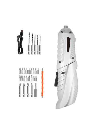 Aubyhe 3.6v Li-poly Akülü Tornavida Seti 25 Parça - Çift Kollü, Led Işık, Usb Şarj, 3.5nm Tork