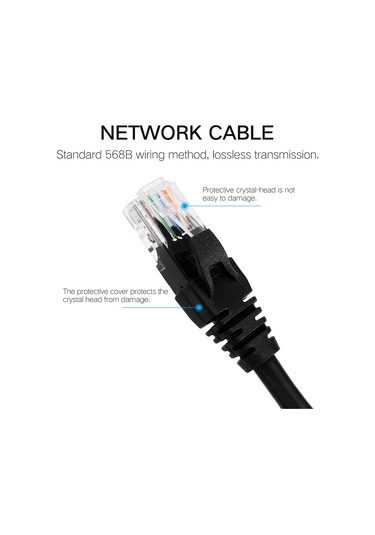 Lemestar Yüksek Hızda İnternet Kablosu - Altın Kaplama Rj45 Bağlantı Kablosu Modem/router İçin