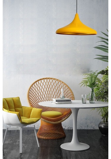 45 Cm Çaplı Champion Xl Sarı Avize Tekli Sarkıt Lamba Cafe Restoran Salon Mutfak Avizeleri SARI
