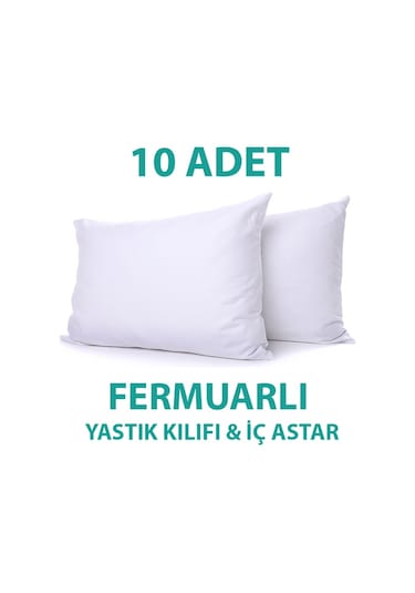 Suvay Pamuklu Fermuarlı İç Astar Yastık Kılıfı Beyaz 50 x 70