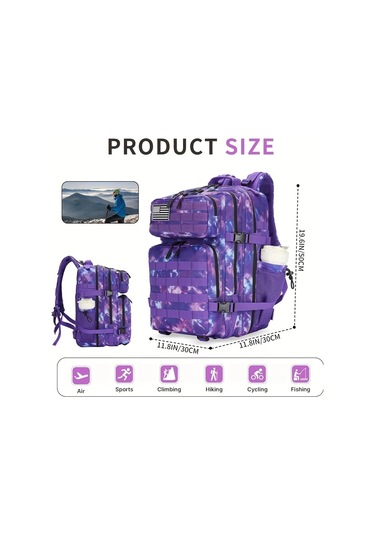 Dashanshop 11.89gal Army Green Sırt Çantası Günlük Spor Fitness Kamp Yürüyüş Okul Seyahat Çanta Hediye Altın